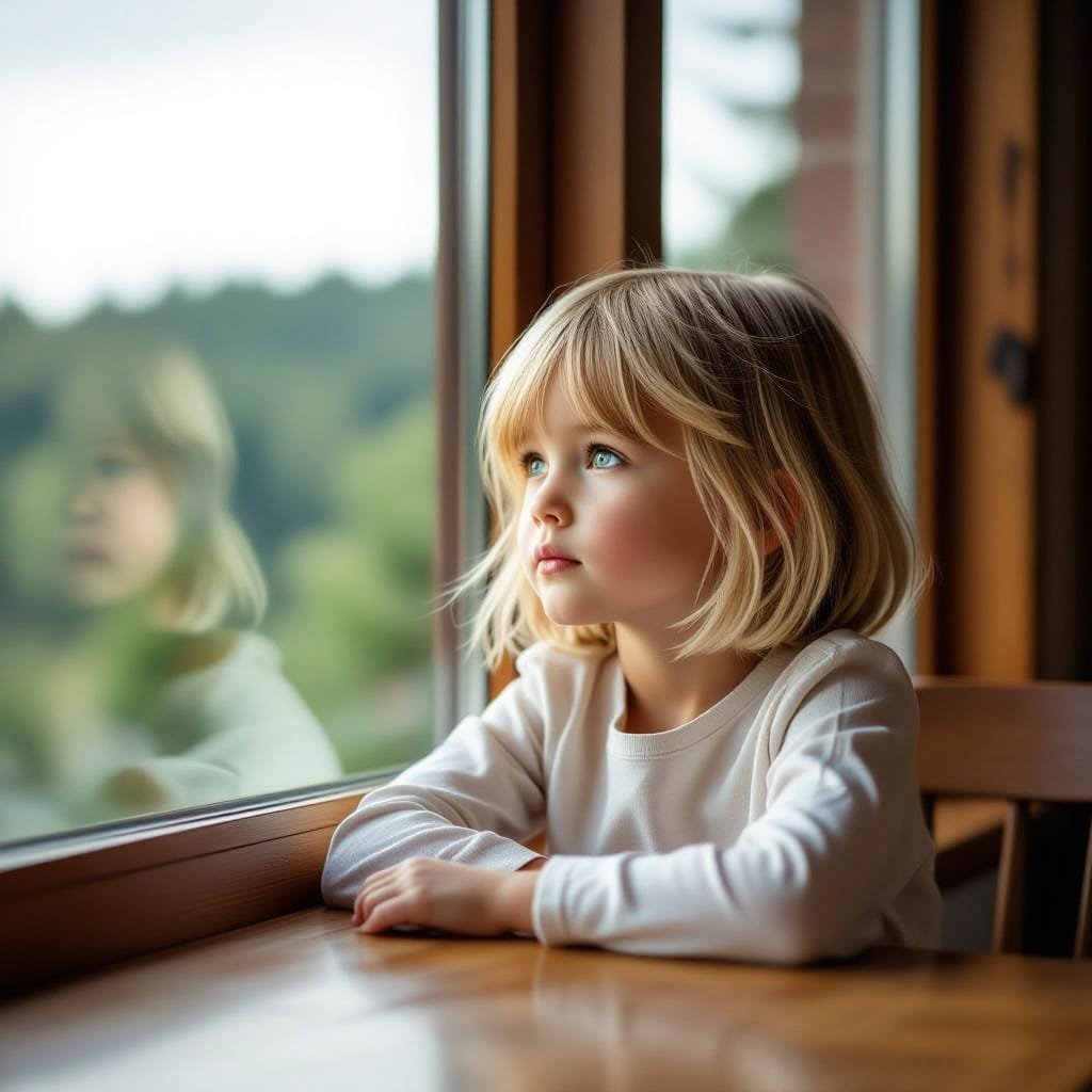 девојчица прозор